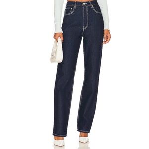 EB Denim high raise straight jean